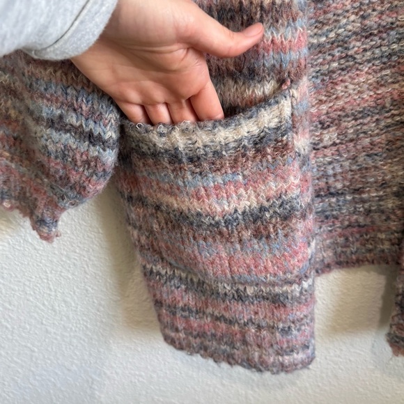 Le Superbe Overcast Cardigan Womens Medium Multicolored Boho Space Dye Knitted - Picture 4 of 12